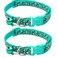 RSACCSKY Reflective 2 Pack Breakaway Cat Collars with Bell Leopard Pattern Cute Kitty Adjustable 75125 Inch Safe Kitten Collars Charms Turquoise