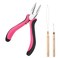 ElevateTech Hair Extension Tools Kit 3 Pcs Microlinks Beads Tools Pliers Loop Needle Pulling Hook Tool 3Hole Micro Links Hair Extensions Kit for Micro and Nano Ring Hairs Extensions or Removal