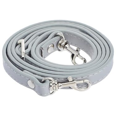RAYNAG Leather Crossbody Strap Replacement Adjustable Purse Strap Handbag Shoulder Strap Replacement with Silver Hardware Grey