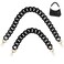 findTop 2 PCS Flat Chain Strap Black Acrylic Chain Handbag Strap Replacement DIY Craft 40cm and 60cm