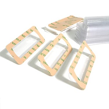 UPTTHOW Clear Plastic Dome Lip Balm Money Holder Craft Waterproof Rectangle Chapstick Money Cash Pounches Gift with Adhesive Back Card Making10Packs