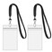 COOINS 2Pack ID Badge Holder with Black LanyardsHeavy Duty PVC Card Holder