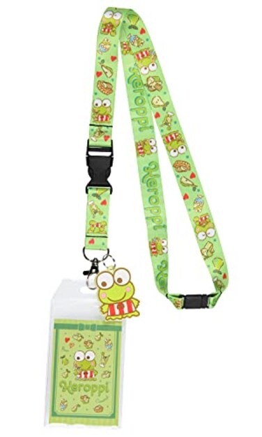Bioworld Sanrio Keroppi ID Badge Holder Lanyard w 2 Character Rubber Pendant