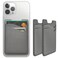 Puxnoin Leather Phone Card Holder Stick On Wallet Compatible with iPhone Samsung 2Pack Grey