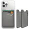 Puxnoin Leather Phone Card Holder Stick On Wallet Compatible with iPhone Samsung 2Pack Grey