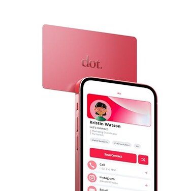 dot. dot Card Digital Business Card Tap Compatible with iPhone Android Red
