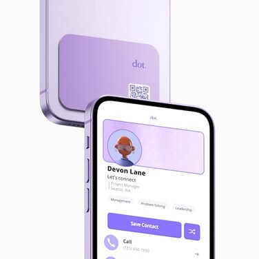 dot. dot Thin Digital Business Card Tap Compatible with iPhone Android Purple