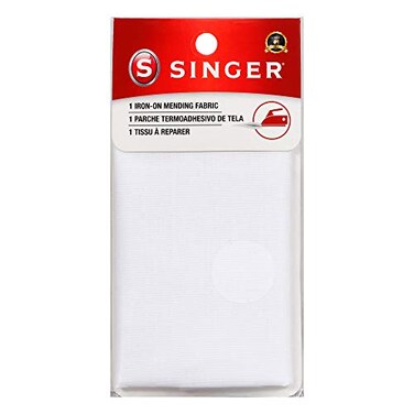 SINGER 00097 IronOn Mending Fabric Fabric Patch for Mending ClothesWhite White