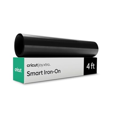 Cricut Smart Iron On for Joy Xtra Machine Black 95in x 4ft HTV Heat Transfer Vinyl Matless Cutting for Long cuts