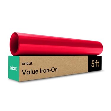Cricut Value Iron On Red 12in x 5ft roll HTV Heat Transfer Vinyl