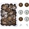 Hestya 40 Sets Jeans Buttons Metal Snap Buttons Replacement Kit with Rivets and Plastic Storage Box Bronze