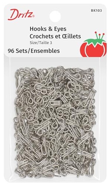 Dritz Hooks Eyes Size 3 Nickel 96 Sets