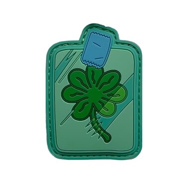 Saspatch Lucky Seven Leaf Clover PVC Morale Patch Hook Loop Backing
