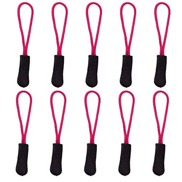 YZSFIRM Luggage Zipper Pull Replacement for Backpack 10 Pcs Black Red Zipper Tab