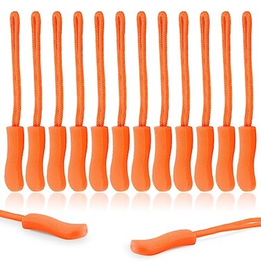 CooBigo 12Pack Zipper Pull Replacement Golf Bag Zipper Pull Replacement Tab for Backpack Jackets Pants Boots Coats Luggage OrangeUniversal Extender