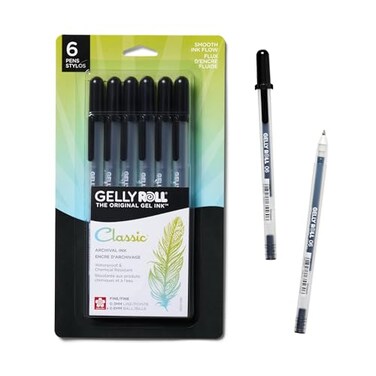 SAKURA Gelly Roll Classic Fine Pt Black 6 Count