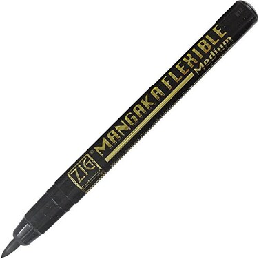 Kuretake ZIG Cartoonist Mangaka Flexible Medium Black CNMM010