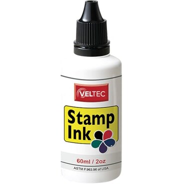 Veltec S81 Premium Stamp Refill Ink for SelfInking and Rubber Stamp Pads 2 oz Black