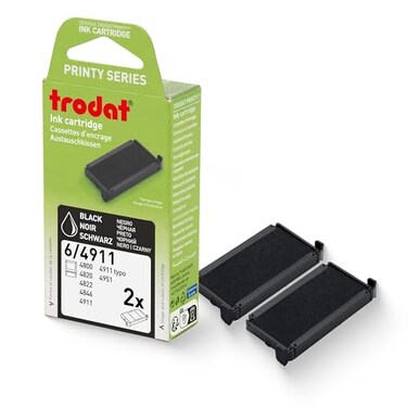 Trodat Replacement Pads Printy 4911 Stamp 2 Pack Black