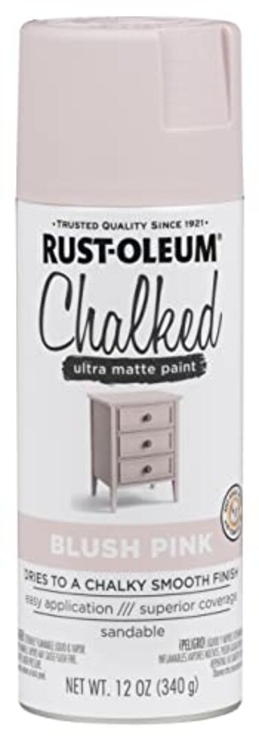 Rust-Oleum RustOleum Blush Pink Chalked AllinOne Ultra Matte Spray Paint One Coat Coverage No Primer Sanding Or Topcoat Needed Easy Spray Application Made in USA 12 OZ