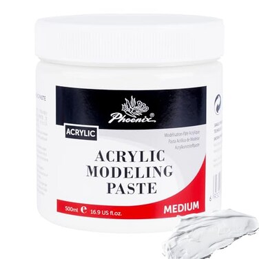 PHOENIX Modeling Paste for Textured Art 169 Fl Oz 500ml Professional Acrylic Medium Texture Paste for Acrylic Paints Paint Supplies for Canvas Painting