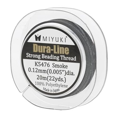 Miyuki DuraLine Beading Thread Durable Braided String Smoke 012 mm in Diameter 20Meter Spool
