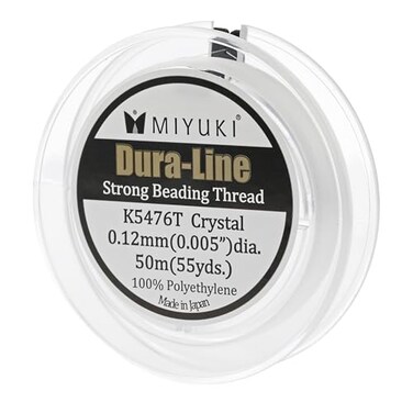 Miyuki DuraLine Beading Thread Durable Braided String Crystal 012 mm in Diameter 50Meter Spool