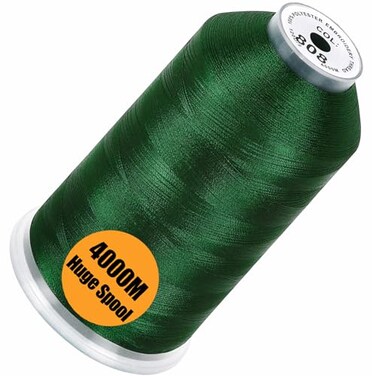 New brothread Single Huge Spool 4000M Each Polyester Embroidery Machine Thread 40WT for Commercial and Domestic Machines Deep Green