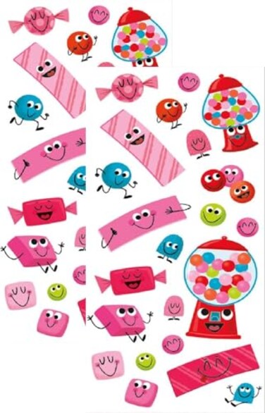 Playhouse Bubble Gum Fun Bubble Gum Scented Scratch Sniff Sticker Sheets 1 Pack