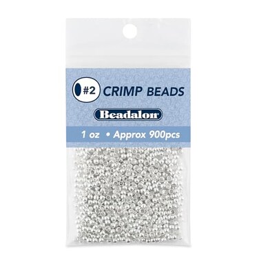 Beadalon Crimp Beads Size 2 Silver Plated 1 oz Approx 900 pc