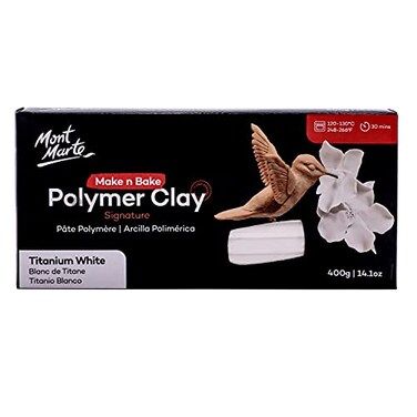 Mont Marte Make n Bake Polymer Clay 400g Titanium White