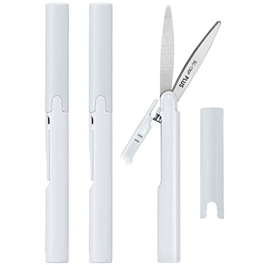 Plus Pen Style Compact Twiggy Scissors with Cover 3Pack White