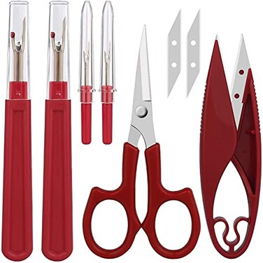 CampTek Sewing Seam Ripper ToolStitch Remover and Thread Cutter with 2Big2Small Seam Rippers1 Pack Thread Snips1Pack 5Scissor