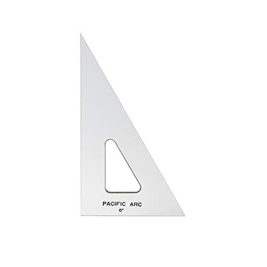 Pacific Arc Drafting Triangle 6inch 306090 Degrees Clear Acrylic
