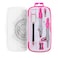 Unjoo Math Geometry Kit Sets 10 Piece Student Supplies with Shatterproof Storage BoxIncludes RulersProtractorCompassEraserPencil SharpenerLead RefillsPencilfor Drafting and DrawingsPink