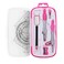 Unjoo Math Geometry Kit Sets 10 Piece Student Supplies with Shatterproof Storage BoxIncludes RulersProtractorCompassEraserPencil SharpenerLead RefillsPencilfor Drafting and DrawingsPink