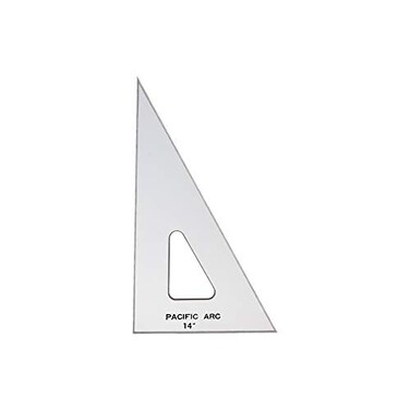 Pacific Arc Drafting Triangle 14inch 306090 Degrees wInking Edge Topaz