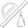 Zonon 3 Pcs Plastic Ruler 6 Inch Protractor Drawing Compass Set Student Geometry Math Transparent Measuring Tools for Home School Classroom Office Supplies12 InchClear