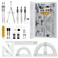 Nicpro 22 PCS Compass Geometry Tools with Case Drafting Tools Geometry Set with Swing Arm Protractor Rulers Metal Compass Square Set Mechanical Pencil Back to School Supplies for Students