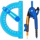 Zonon 2 Pcs Student Protractor and Compass Student Geometry Math Set Drawing Compass and 180 Degree 6 Inch Protractor with Swing Arm for Drawing Measuring School Office Deep Blue