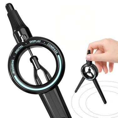 ROATEE Compass Geometry Tool Visible Radius Math Compass Compatible with 05mm Lead School Supplies Student Woodworking Drafting Drawing Circle Tools Professional Back to School Supplies