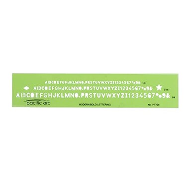 Pacific Arc Modern Bold Lettering Template Guide with 18 to 14 Inch Letters