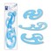 STAEDTLER Mars Professional French Curve Design Ruler Set for Pattern Making 3 Essential A B C Shapes Blue Transparent Plastic with Inking Edge