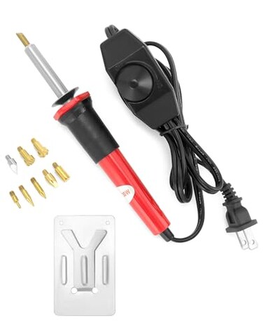 QWORK Creative Woodburning Tool with Variable Temperature Control 9 Points Included Comfort Grip Stand Professional Woodburning Kit for Crafts and Art Projects