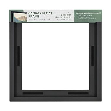 MCS Canvas Float Frames 12x12 Frame Black Square Frame for Finished Canvases Vertical Horizontal Wall Hanging for Canvas Paintings 1Pack