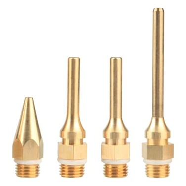 Wolfride 4Pcs Glue Gun Nozzle Set Hot Glue Gun Tips 108mm Thread Interchangeable Copper Nozzle Bore Diameter 2mm 3mm
