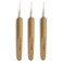 AUEAR 3 Pack Crochet Hook Dreadlock for Hair 1 Lock Needle with Bamboo Handles Dreads Braid Craft 05 mm Diameter
