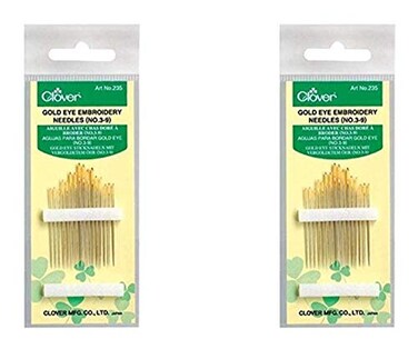 Clover No 39 Gold Eye Embroidery Needles Pack of 16 2 Pack