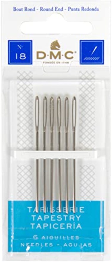 DMC 176718 Tapestry Hand Needles 6Pack Size 18