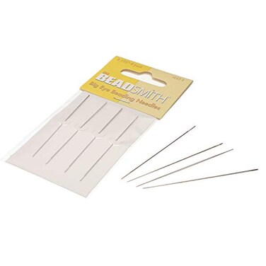 The Beadsmith Big Eye Beading Needles 2125 inches 4 per Card Sharp Points Use for General Sewing Weaving and Embroidery Very Easy to Thread